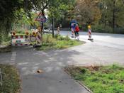 Bild 4: An der Baustellenabsperrung ...