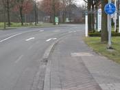 Bild 1: Kurz vor der Kreuzung müssen Radfahrer auf den Gehweg wechseln